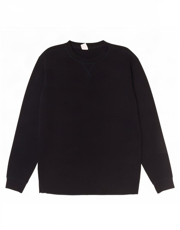 Zara Mens Top Long Sleeve Medium Black Cotton