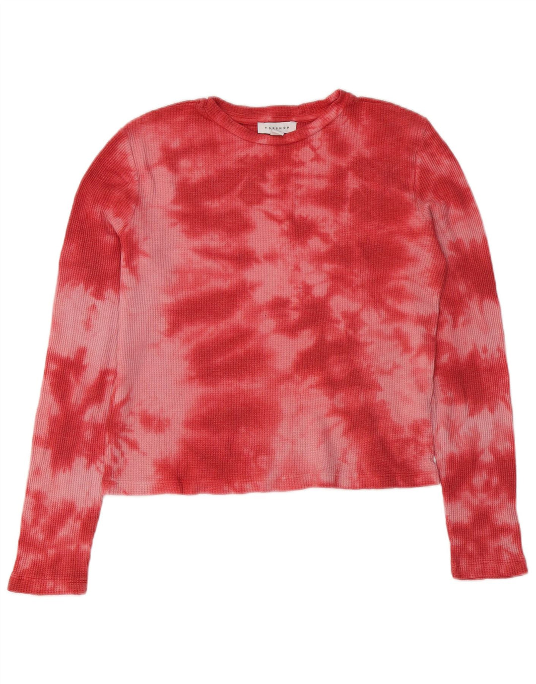 Topshop Ženska majica dugih rukava UK 8 Small Red Tie Dye Poliester