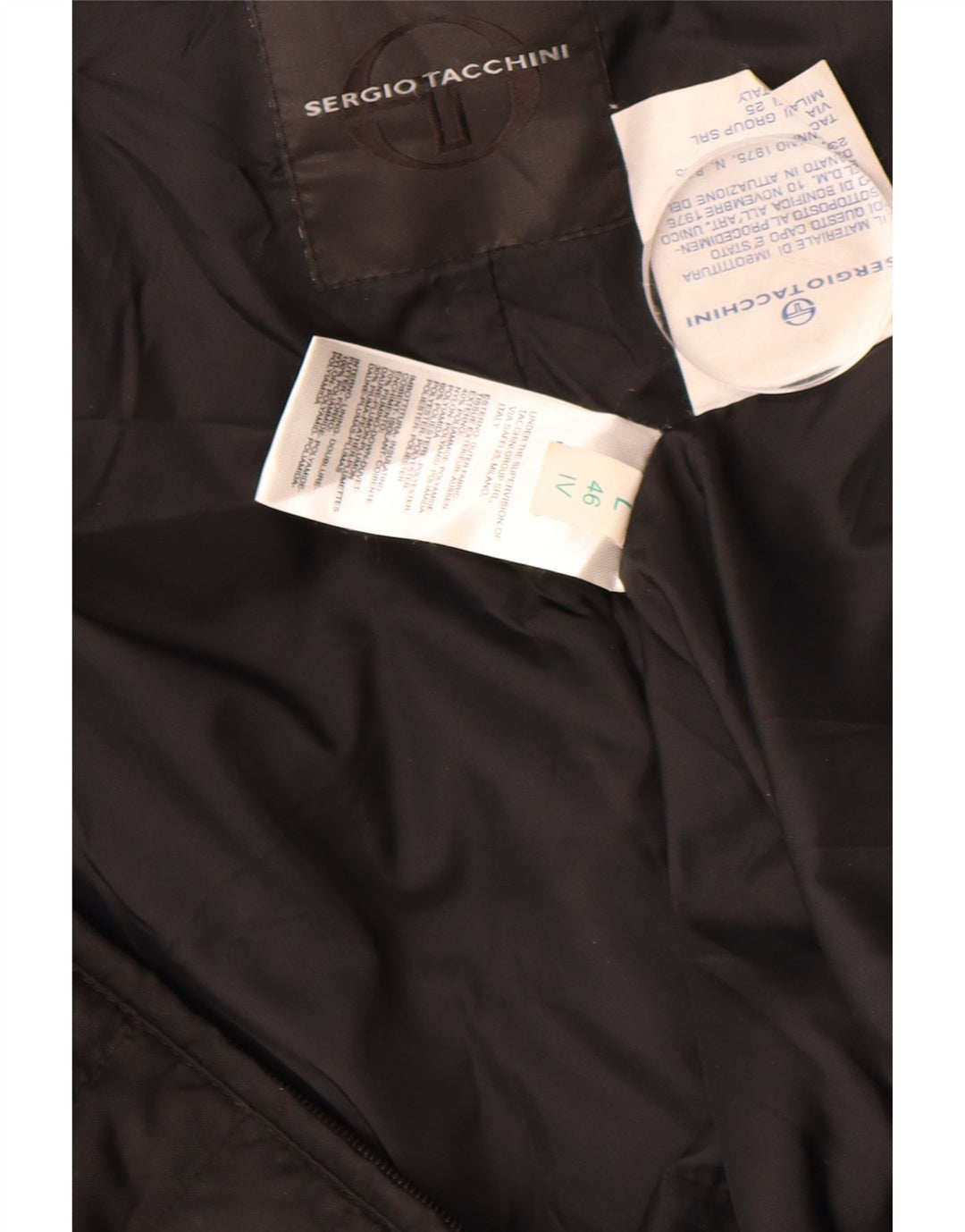 SERGIO TACCHINI Womens Hooded Padded Coat UK 16 Large Black Polyamide