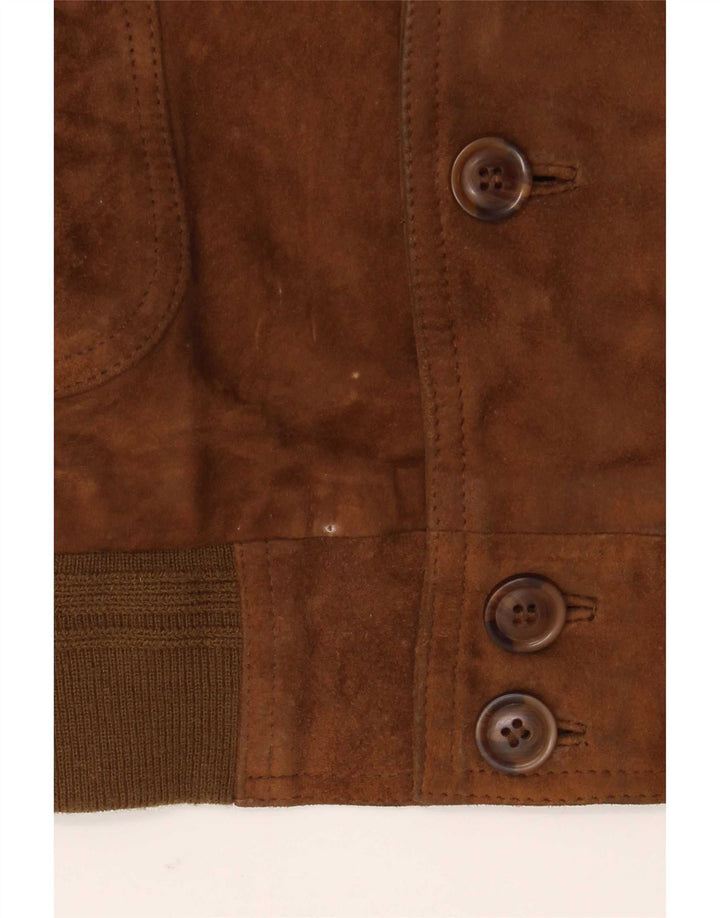 Vintage muška bomber jakna od brušene kože IT 54 2XL smeđa koža