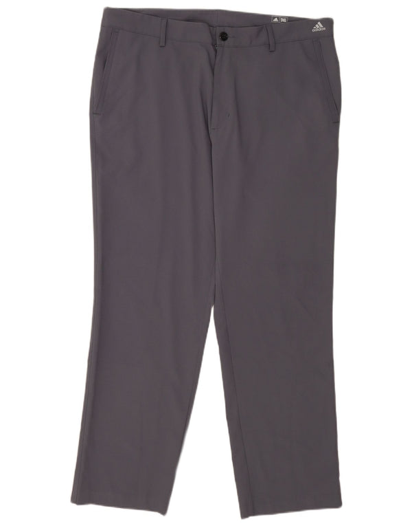 Adidas muške golf ravne chino hlače W36 L30 sivi poliester