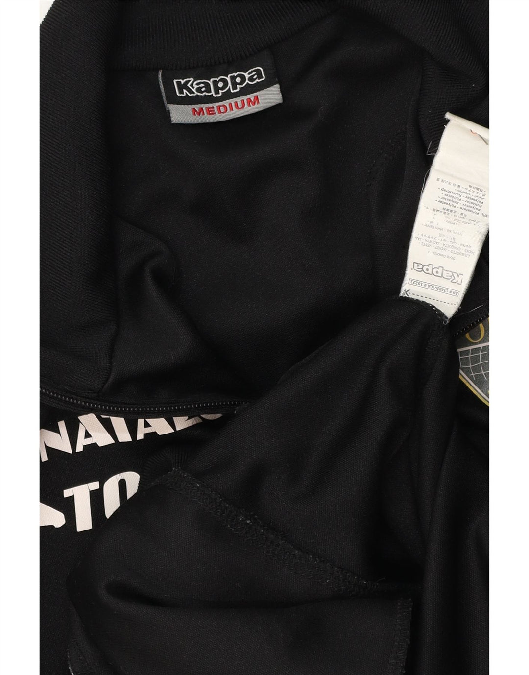 KAPPA muška trenirka s grafičkim motivima, srednje jakna, crni poliester