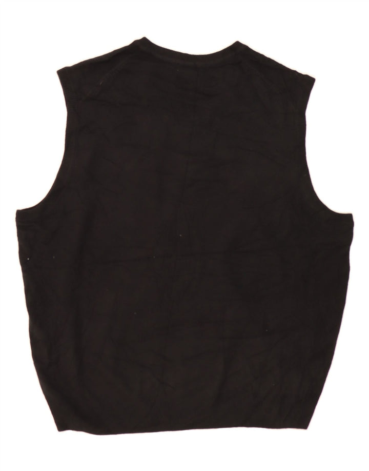 DOCKERS Mens Vest Tank Top 2XL Black Argyle/Diamond Acrylic Vintage Dockers and Second-Hand Dockers from Messina Hembry 