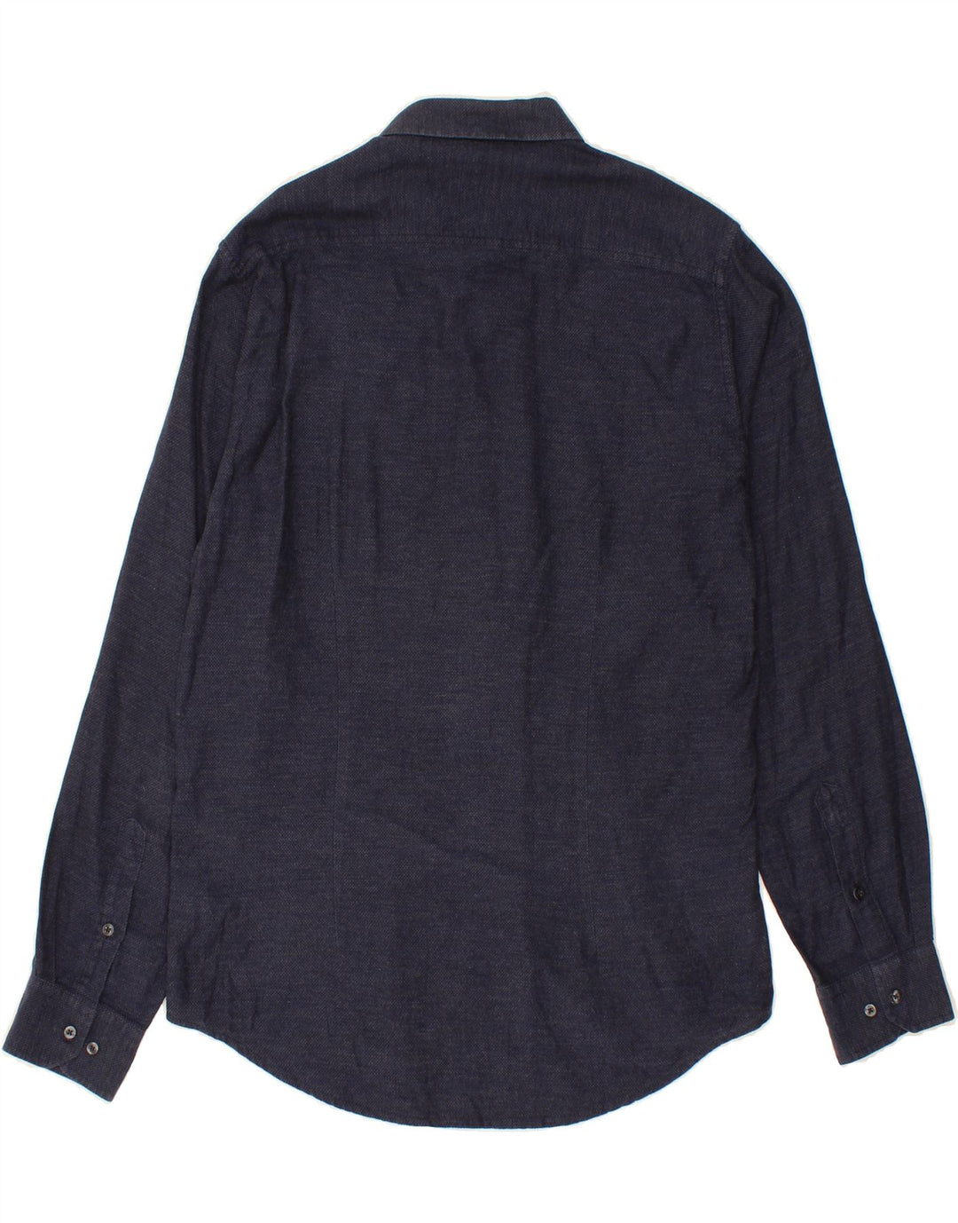DACK'S Mens Slim Fit Shirt XL Navy Blue Cotton Vintage Dack's and Second-Hand Dack's from Messina Hembry 