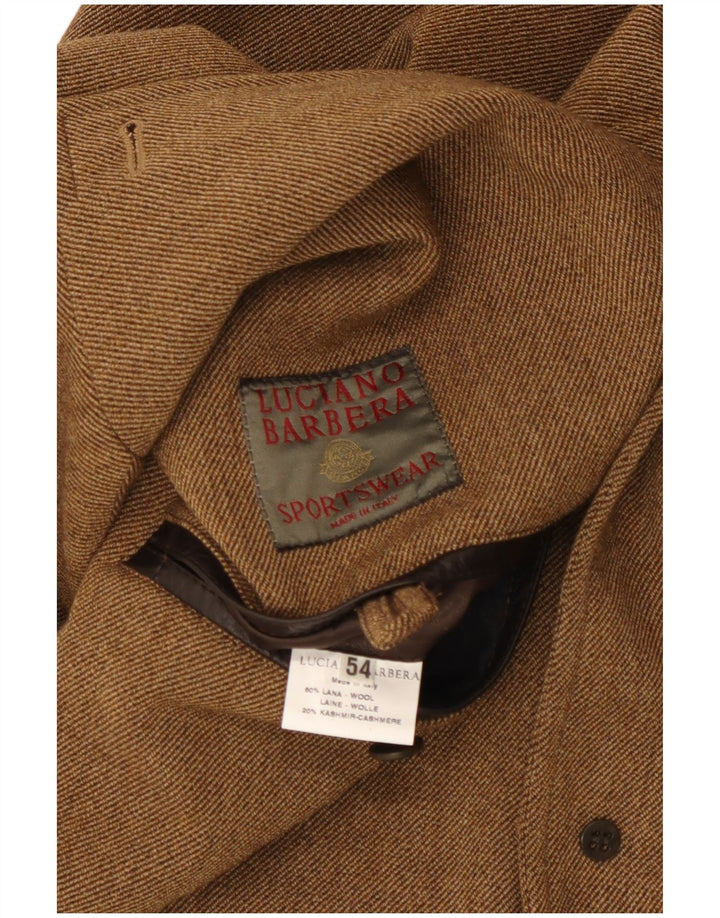 Luciano Barbera muška jakna s 3 gumba IT 54 2XL smeđa vunena klasična