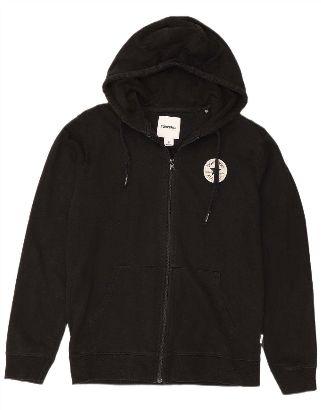 CONVERSE muški pulover s kapuljačom na patentni zatvarač, mali crni pamuk