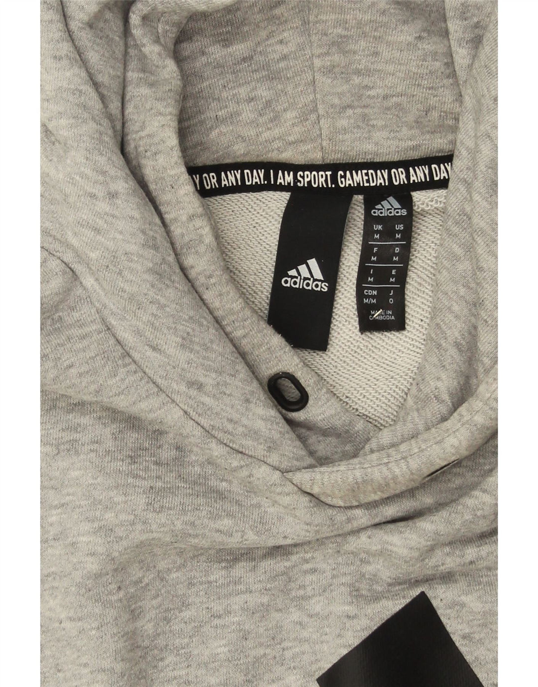 ADIDAS Mens Graphic Hoodie Jumper Medium Grey Cotton Vintage Adidas and Second-Hand Adidas from Messina Hembry 