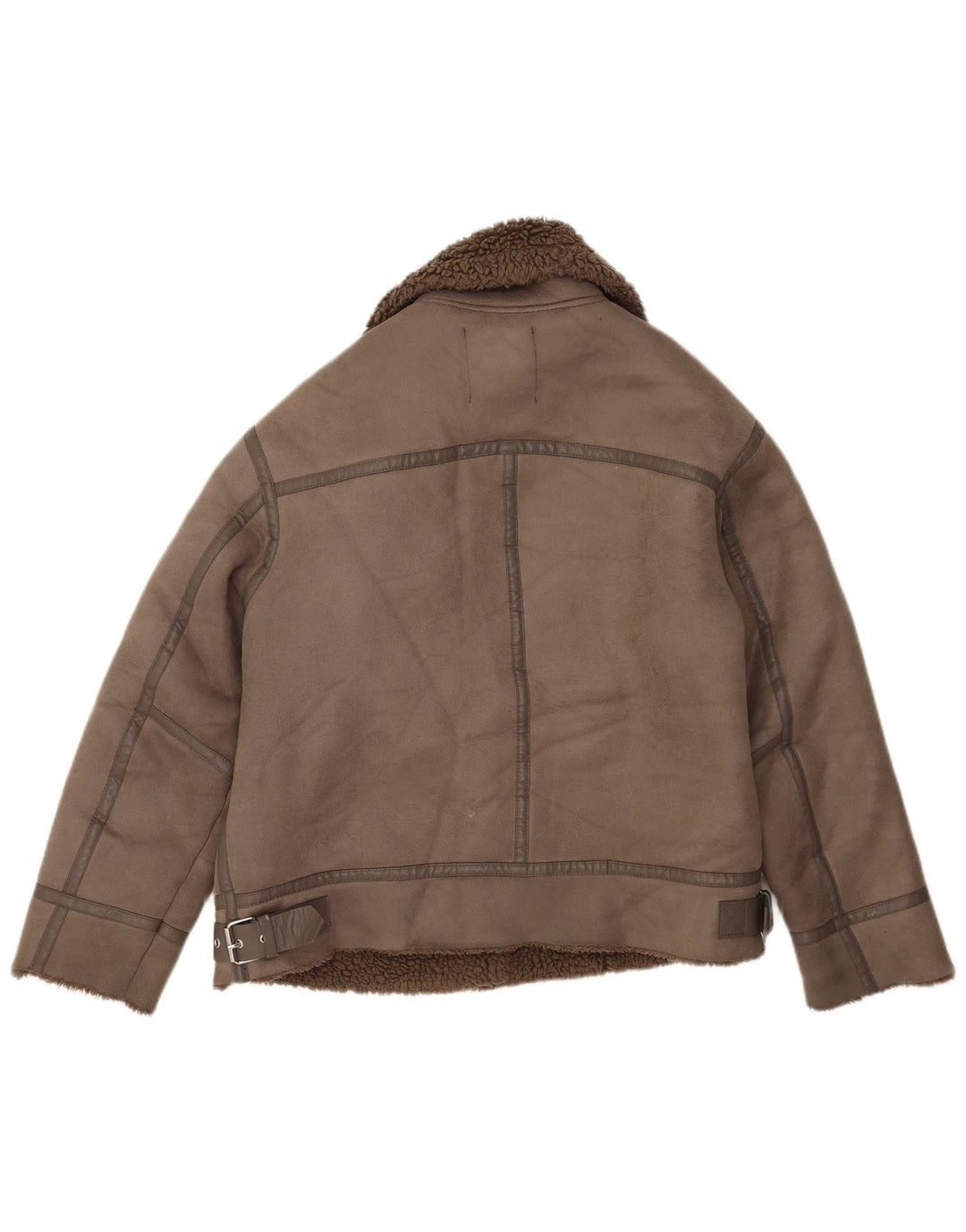 Zara ženska Sherpa velika biciklistička jakna UK 10 Small Brown