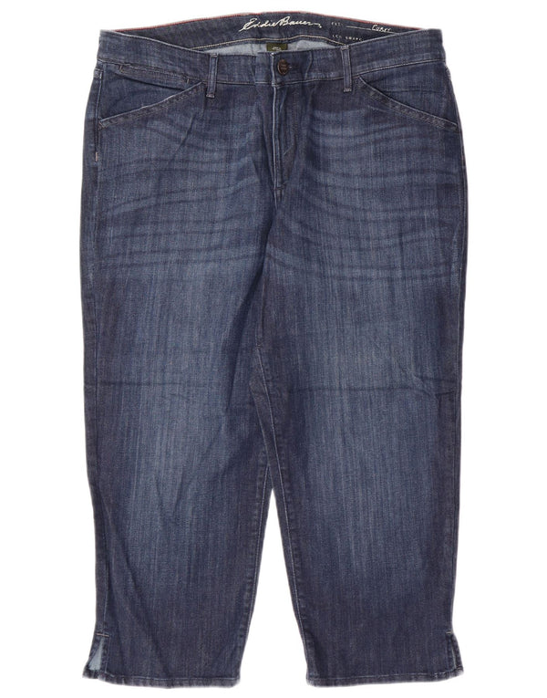 EDDIE BAUER Ženske kapri traperice s oblinama US 16 2XL W38 L23 Plavi pamuk