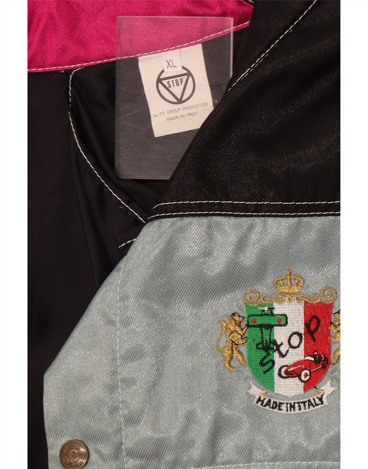 Vintage muška pomoćna jakna UK 42 XL ružičasti poliamid u blokovima boja