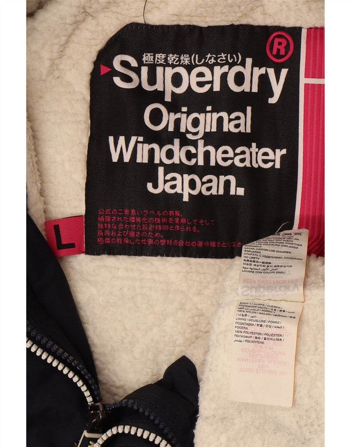 Superdry ženska jakna s vjetrovkom UK 16 velika tamnoplava najlonska