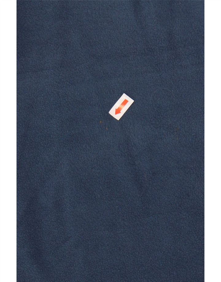 CHAMPION Mens Zip Neck Fleece Jumper Small Navy Blue Polyester