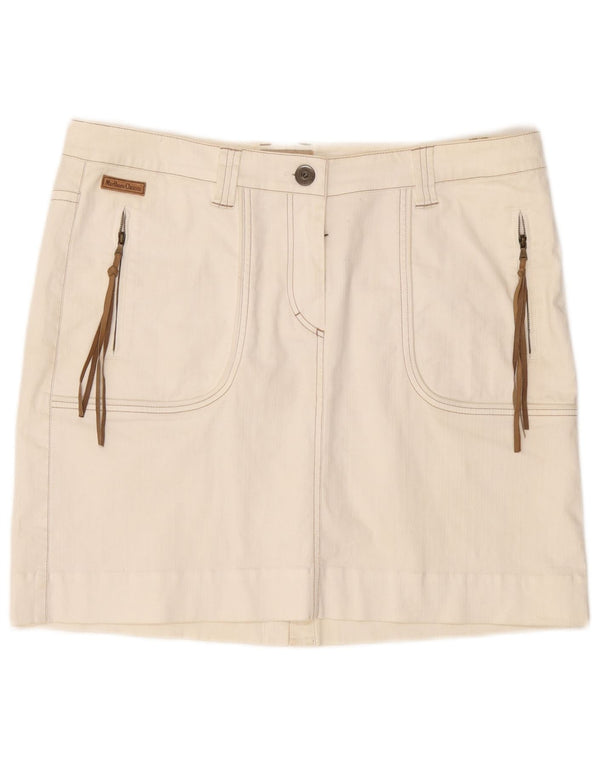 MARLBORO CLASSICS Ženska mini suknja visokog struka EU 50 3XL W36 Bijeli pamuk