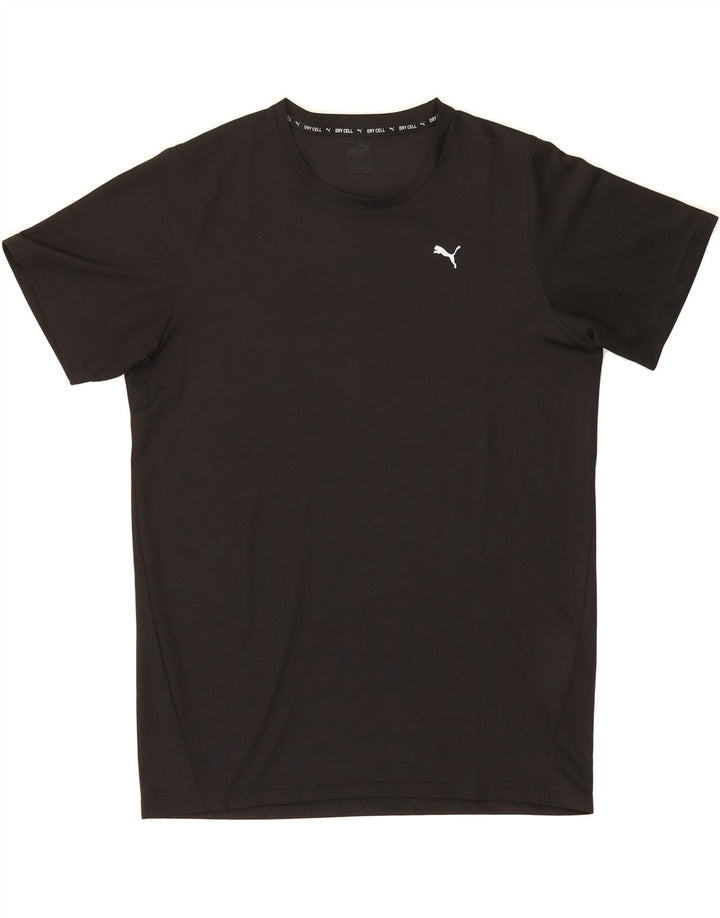 PUMA Mens T-Shirt Top Medium Black Polyester Vintage Puma and Second-Hand Puma from Messina Hembry 