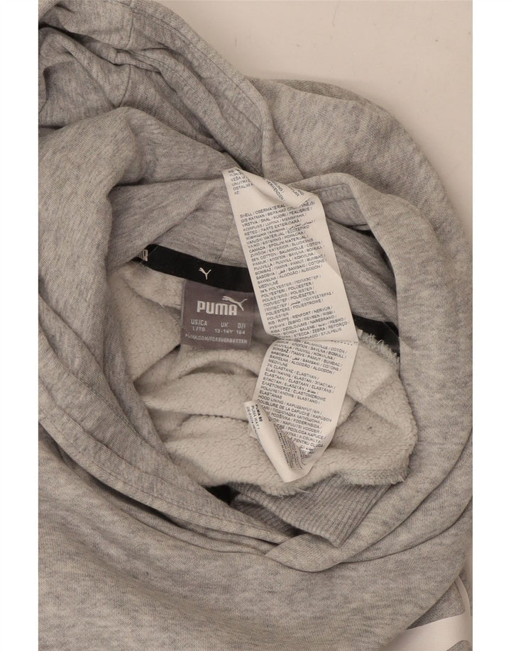 PUMA majica s kapuljačom s grafičkim motivima 13-14 godina, sivi pamuk