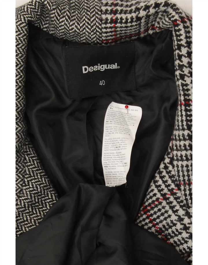 Desigual ženski kaput EU 40 srednje sivi patchwork poliester