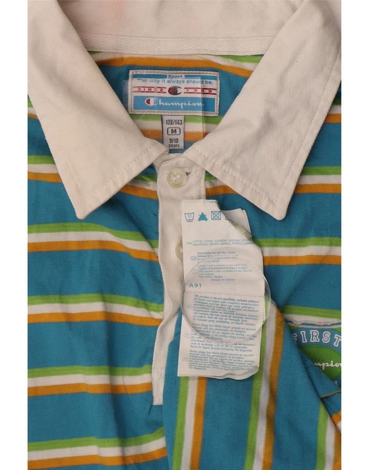 CHAMPION Polo majica s grafičkim motivima za dječake 9-10 godina, pamuk na srednje plave pruge