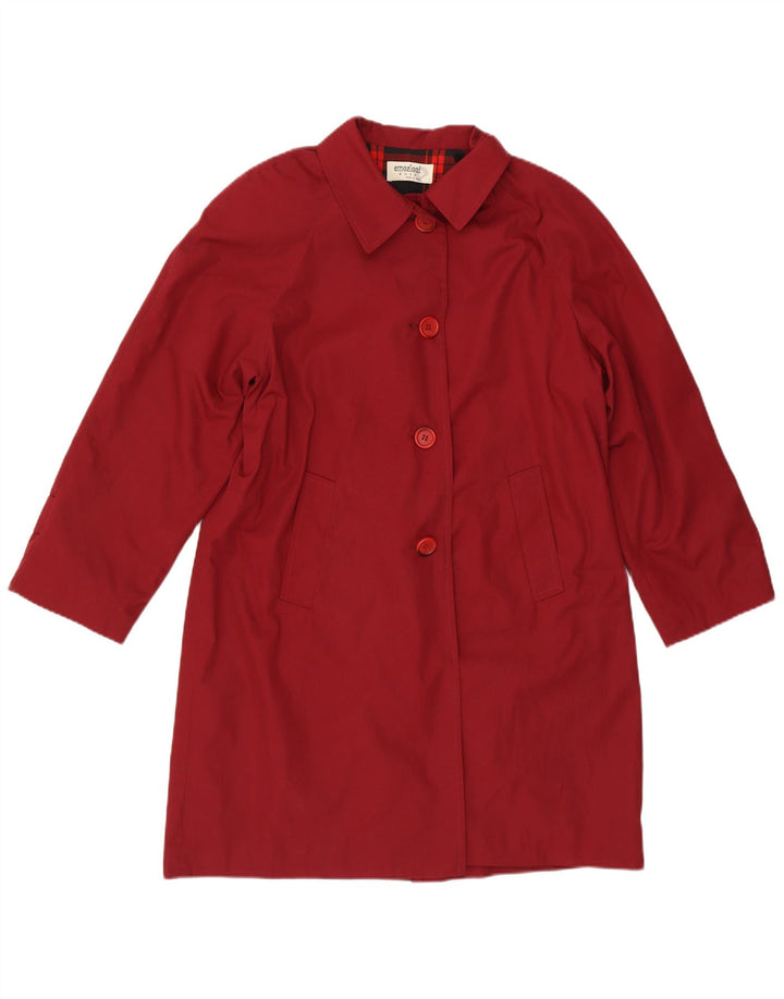 EMOZIONI Womens Overcoat IT 48 XL Red Polyester