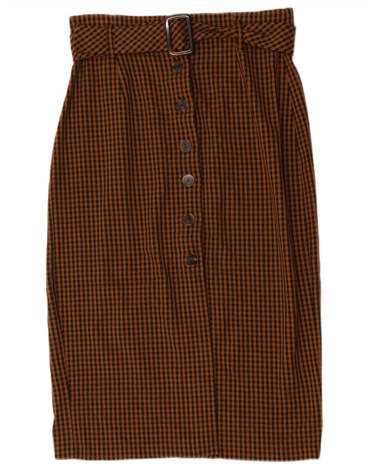 Zara ženska Trafaluc mini suknja velika W32 smeđa gingham