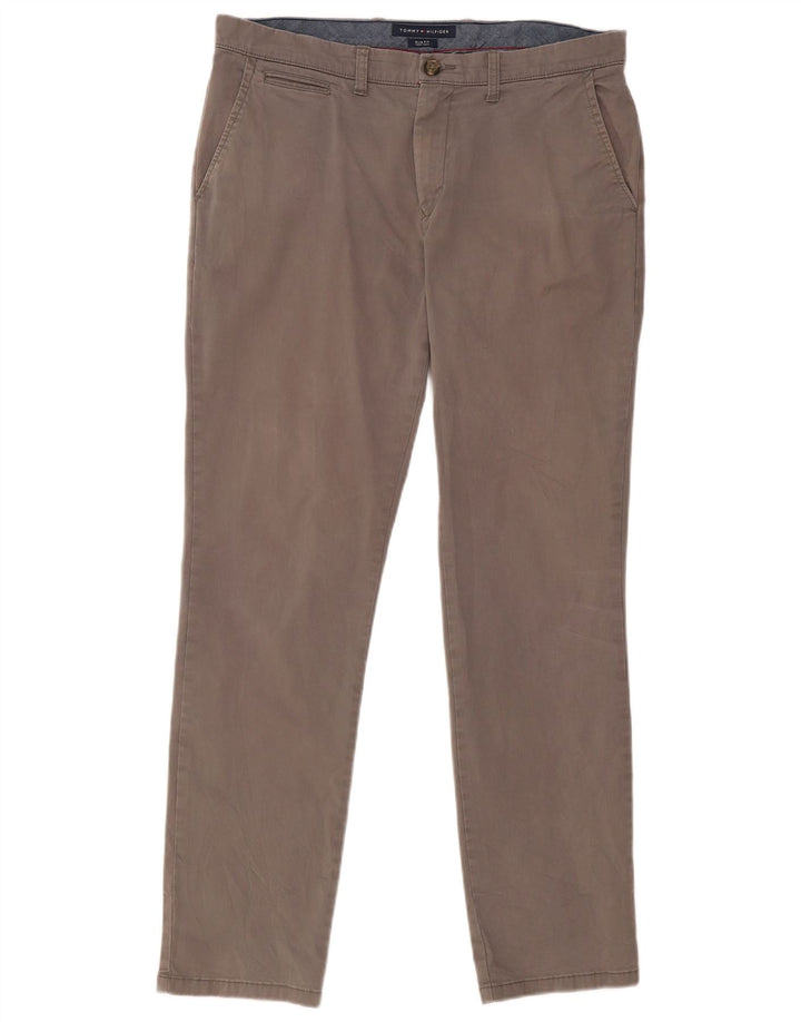 TOMMY HILFIGER Muške uske chino hlače W36 L31 Sivi pamuk