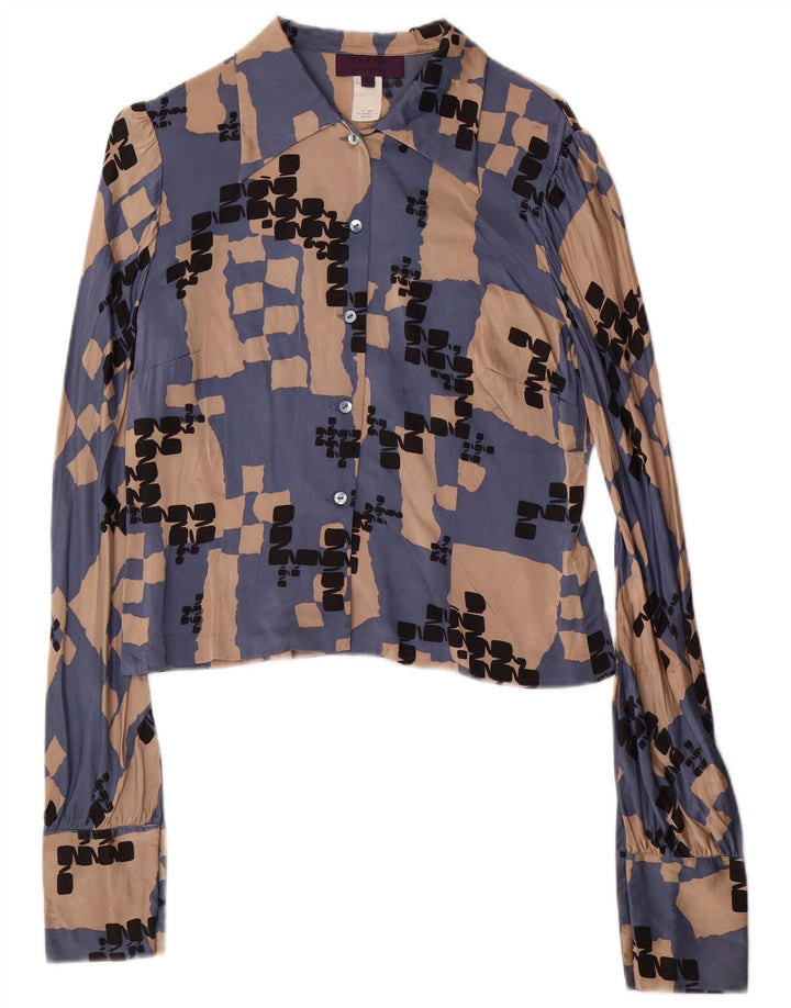 LES COPAINS Ženska dvodijelna suknja IT 42 srednje W28 plava geometrijska svila