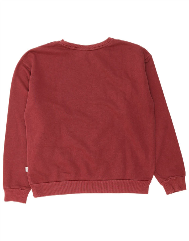 PUMA Womens Oversized Graphic Sweatshirt Jumper UK 10 Small Maroon