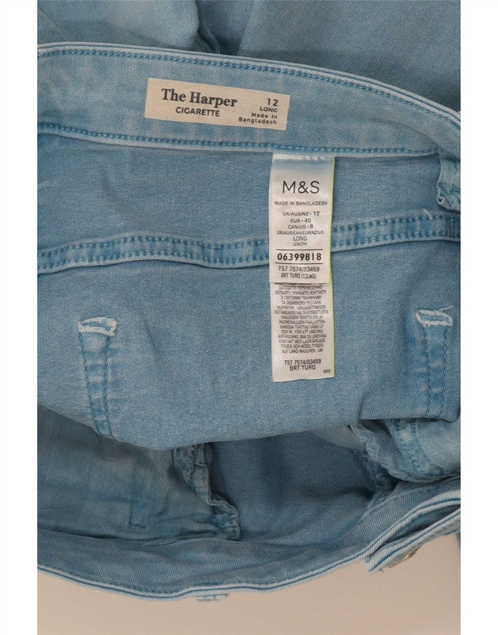 Marks & Spencer ženske ravne traperice UK 12 srednje W30 L27 tirkizna