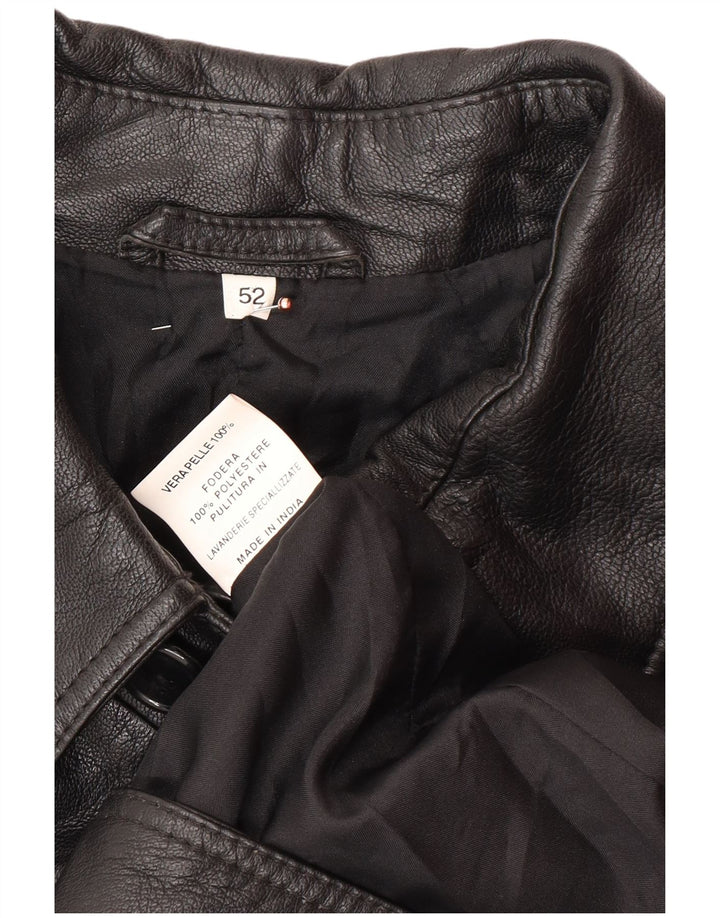 VINTAGE muški kožni kaput IT 52 XL crna koža