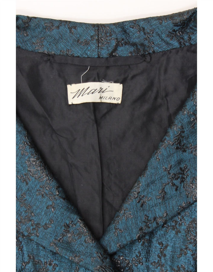 Vintage ženski set od 2 komada od 2 gumba UK 12 srednje plavi cvjetni