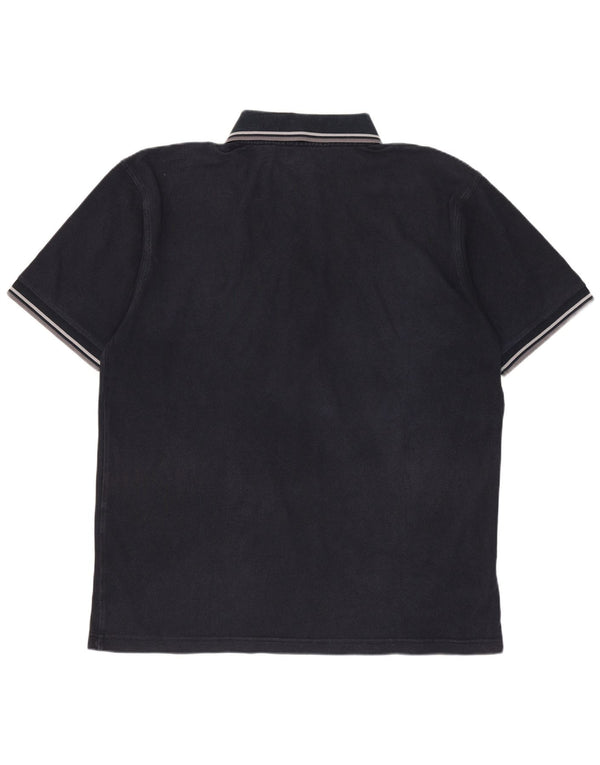 FRED PERRY Mens Polo Shirt Large Navy Blue Cotton