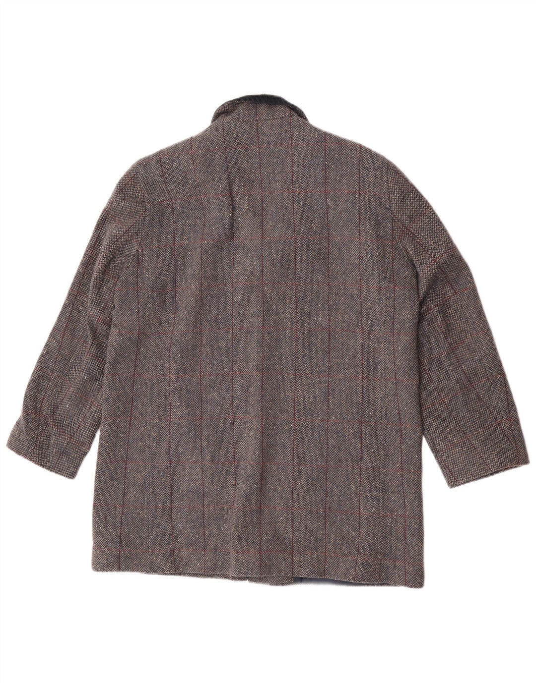 Henry White Ženski kaput UK 16 Veliki sivi karirani janjeća vuna