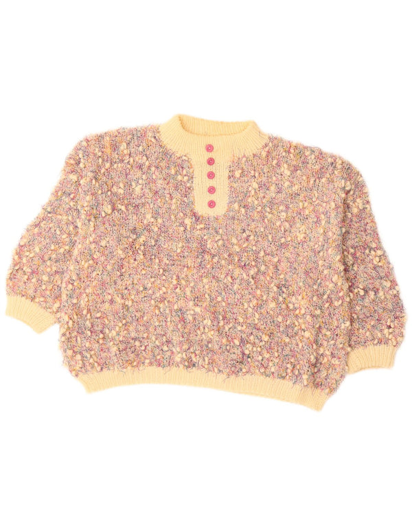 VINTAGE ženski džemper s kornjačičastim ovratnikom UK 20 2XL Raznobojni flekasti