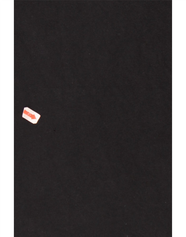 VINTAGE Ženski grafički prsluk UK 12 Srednji crni pamuk