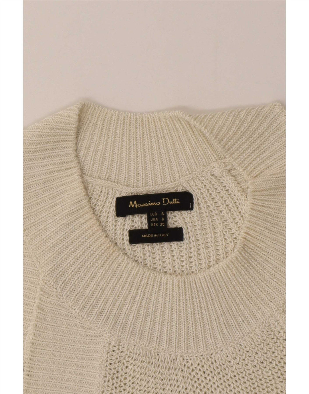 Ženska pletena majica s halterima Massimo Dutti UK 10 Small Off White