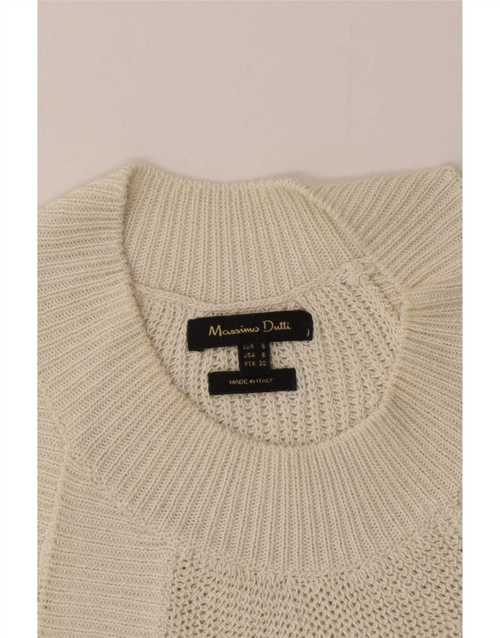 Ženska pletena majica s halterima Massimo Dutti UK 10 Small Off White