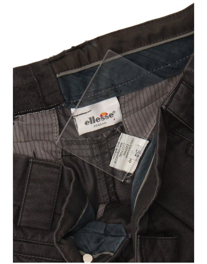 Ellesse muške ravne chino hlače IT 54 2XL W36 L33 crni pamuk