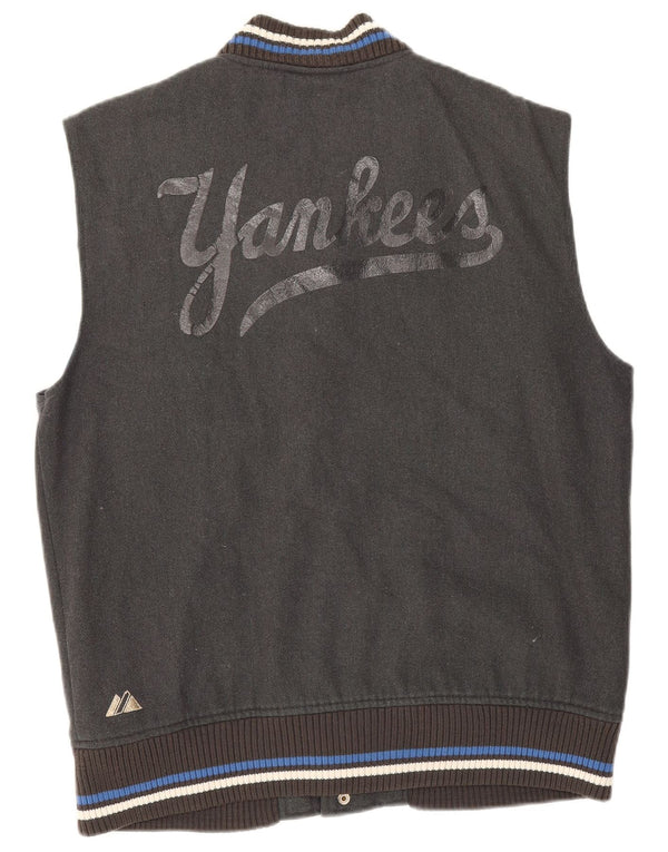 Majestic Mens New York Yankees Graphic Varsity Gilet UK 40 Velika siva vunena