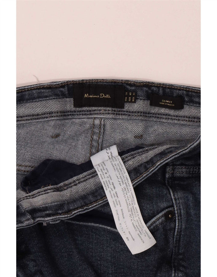 Muške uske traperice Massimo Dutti W31 L29 plavi pamuk