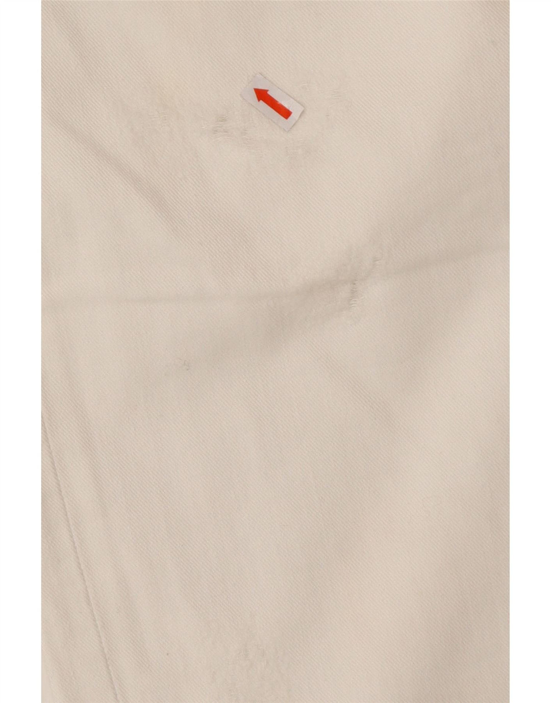 ZU ELEMENTS Ženske ravne traperice s oskudima W32 L34 Bijeli pamuk