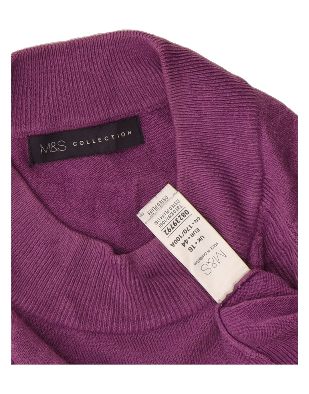 MARKS & SPENCER Womens Turtle Neck Jumper Sweater UK 16 Large Purple Vintage Marks & Spencer and Second-Hand Marks & Spencer from Messina Hembry 