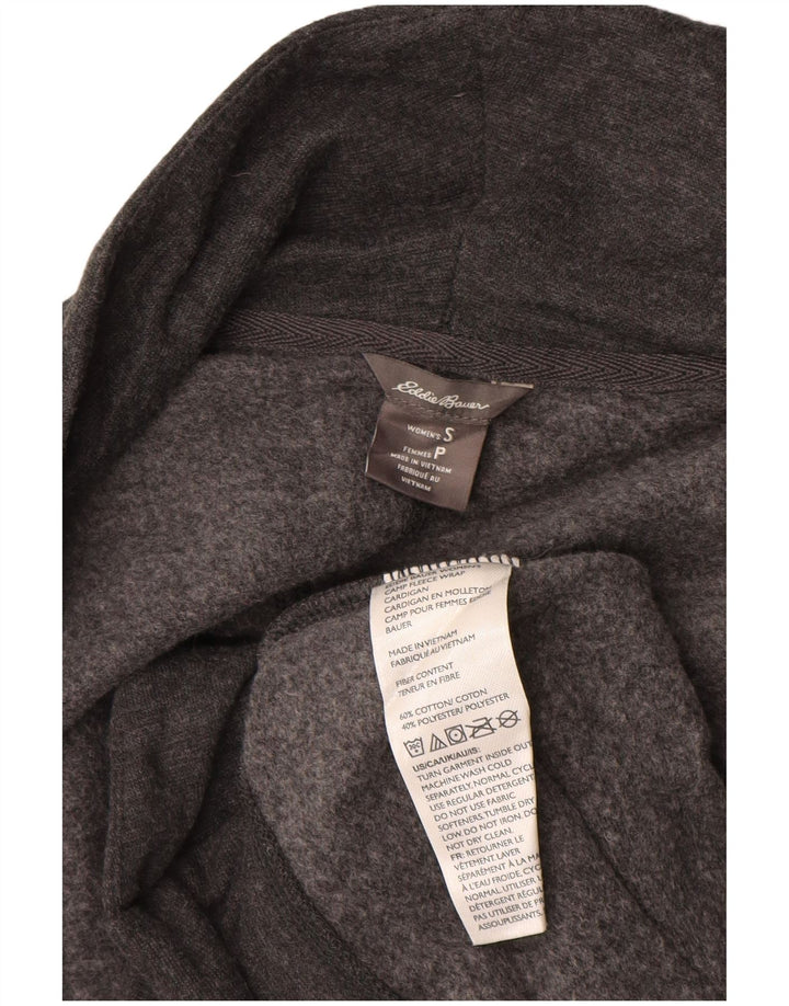 Eddie Bauer ženski preveliki otvoreni kardigan pulover UK 10 Mali sivi pamuk