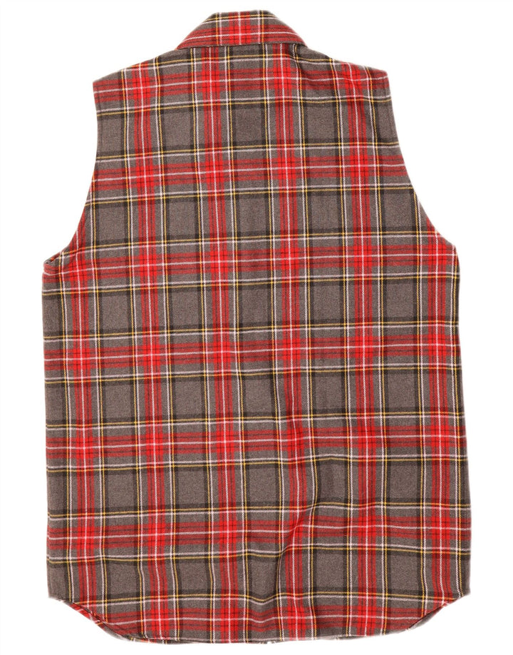 BLUES CLUB Womens Strapless Flannel Shirt EU 44 XL Grey Check Polyester