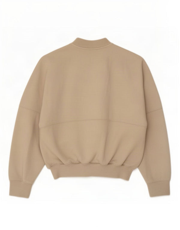 Zara ženska gornja jakna prevelike trenirke UK 10 Small Beige Cotton