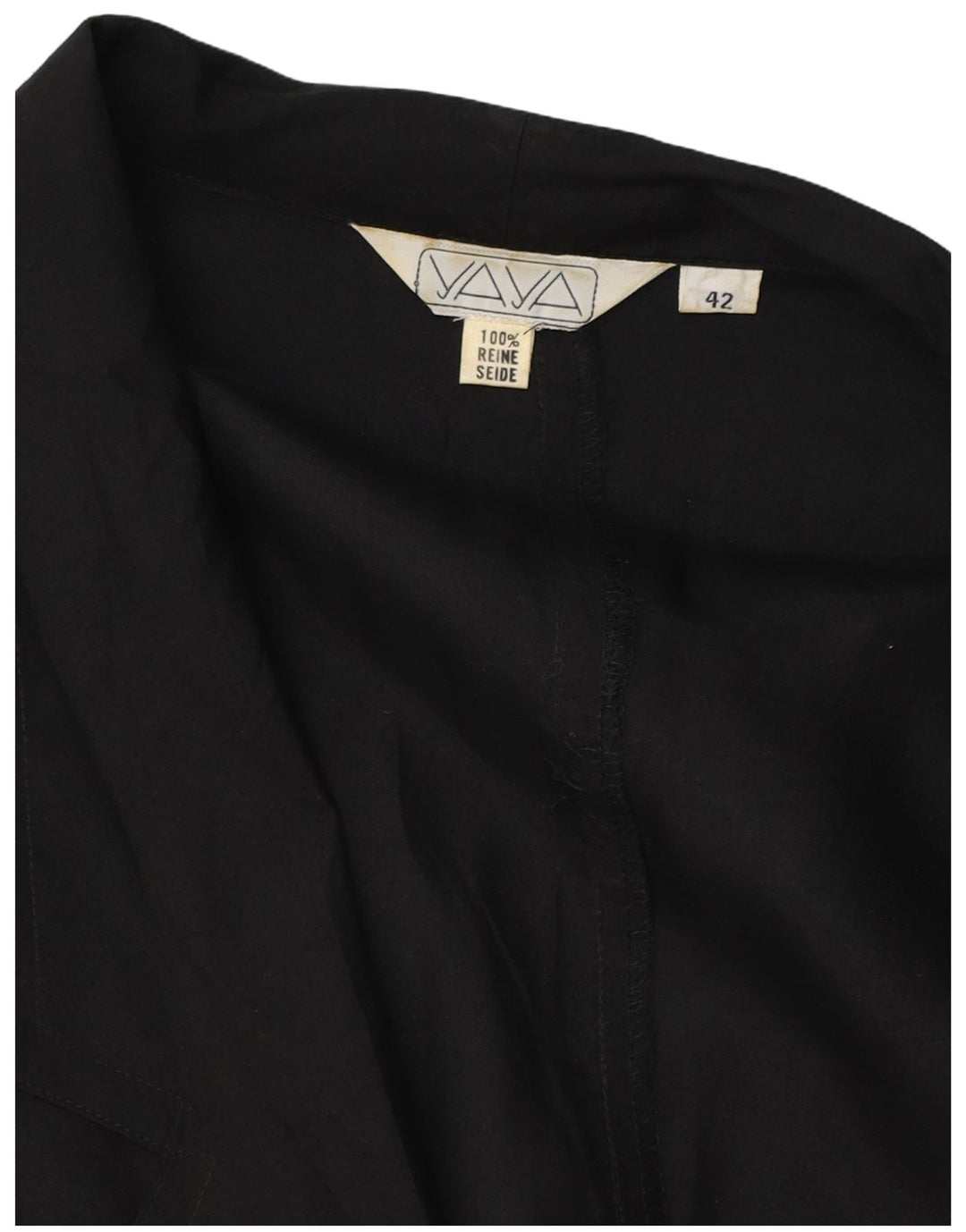 VINTAGE Ženska jakna sa 2 gumba EU 42 velika crna svila