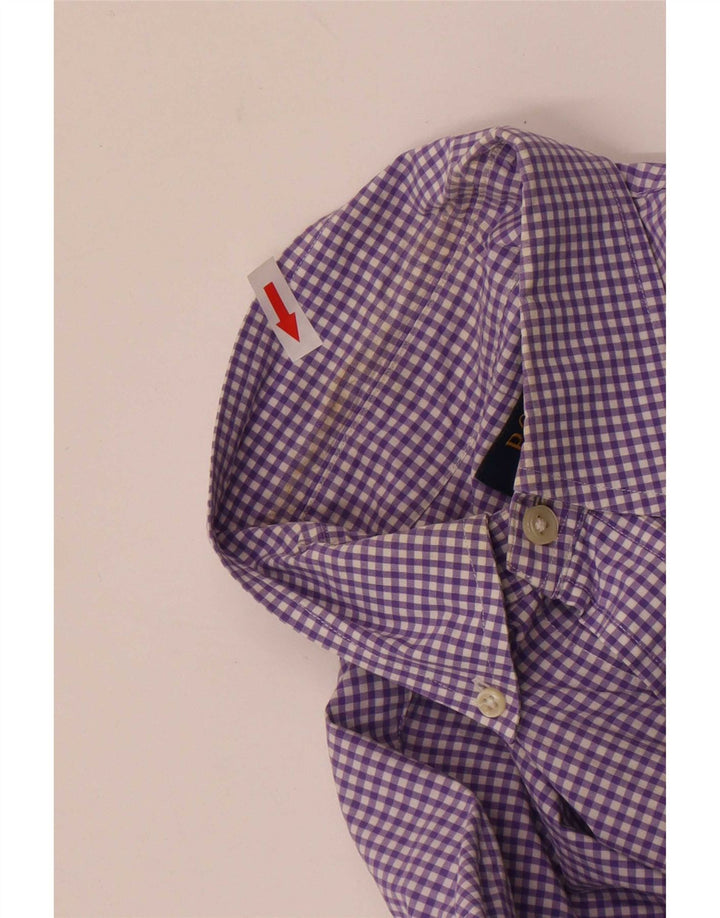Polo Ralph Lauren muška košulja srednje ljubičaste boje od gingham pamuka