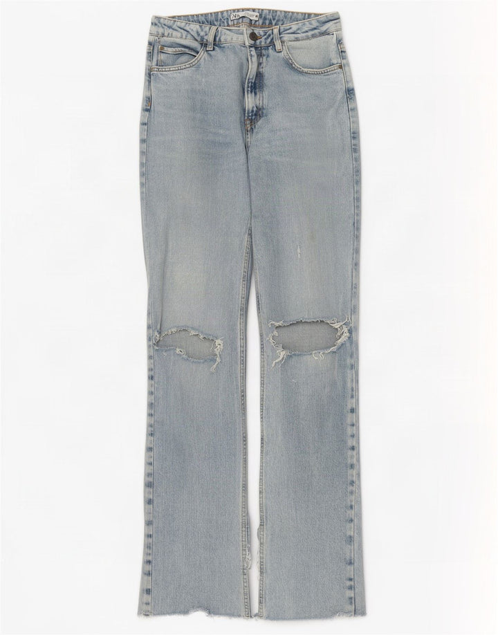 Ženske traperice Zara Distressed Bootcut EU 40 srednje W30 L34 plave