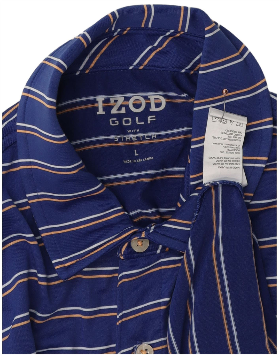 IZOD muška polo majica za golf s velikim plavim prugama od poliestera