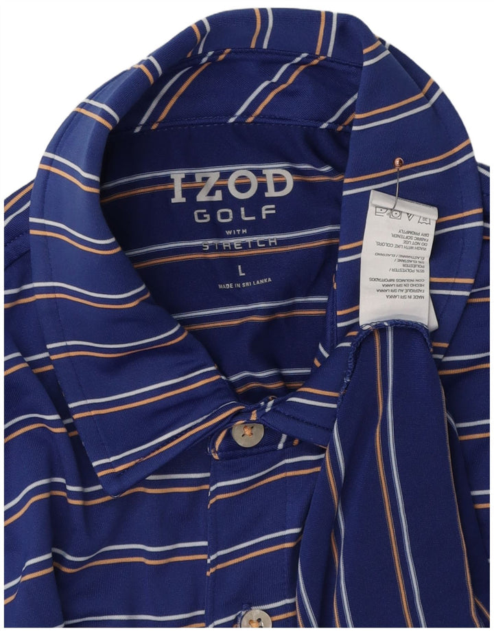IZOD muška polo majica za golf s velikim plavim prugama od poliestera