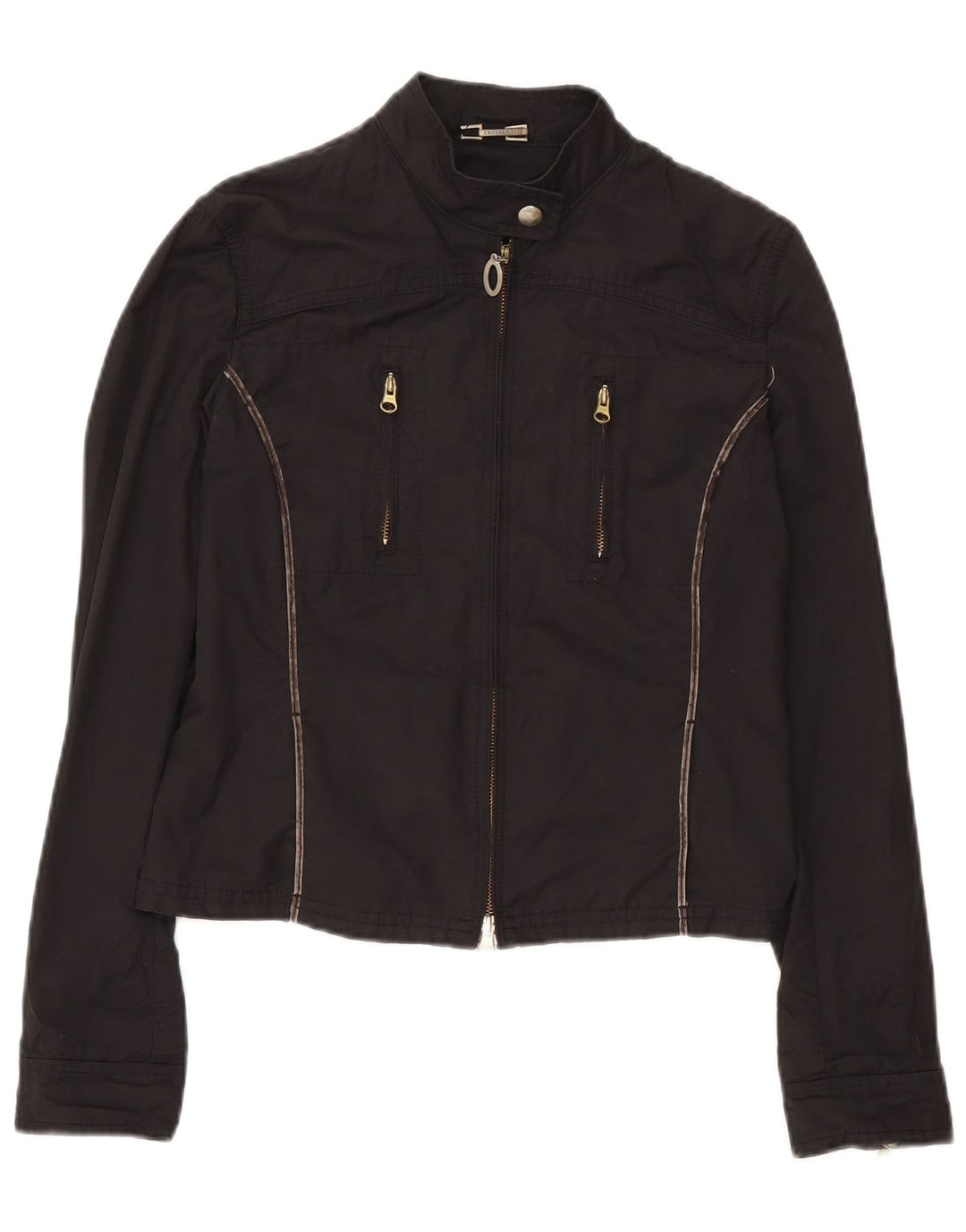 Trussardi Jeans ženska crop bomber jakna IT 46 veliki crni pamuk