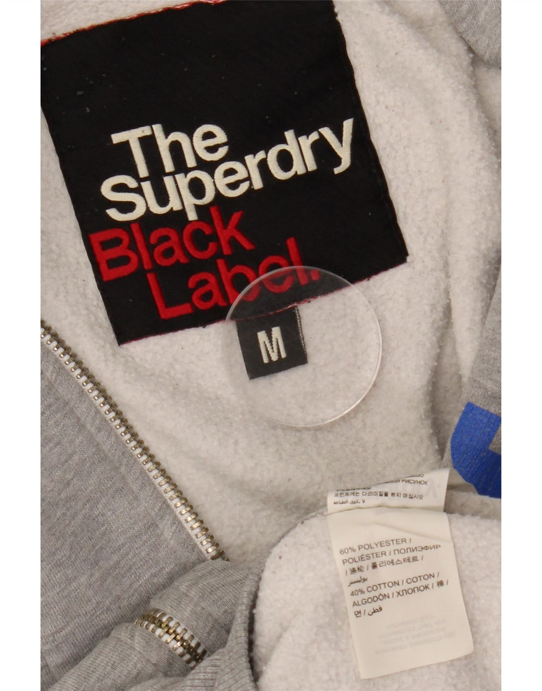 Superdry muški pulover s kapuljačom s patentnim zatvaračem srednje sivi poliester